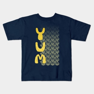 YUM - Breakfast Damask Food Pattern Kids T-Shirt